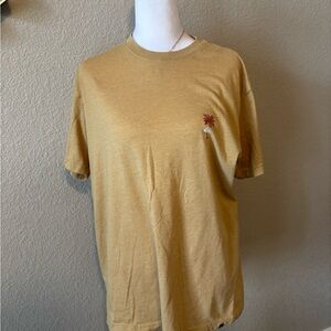 Quiksilver Mustard Short Sleeve Tee with Palm Tree Accent